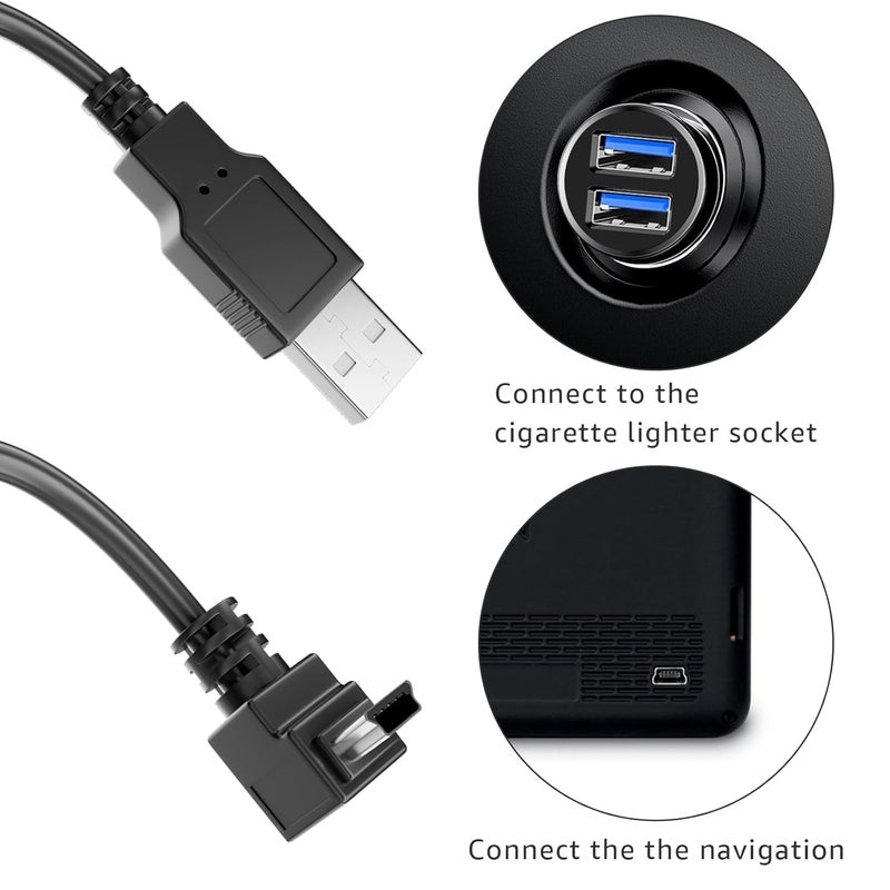 Hodeoo for Garmin GPS Charger Cable Mini USB - for Modles Nuvi,Drive,DriveSmart,DriveAssist,Dezl,GPS TA20 etc. 5.8FT - Image 4